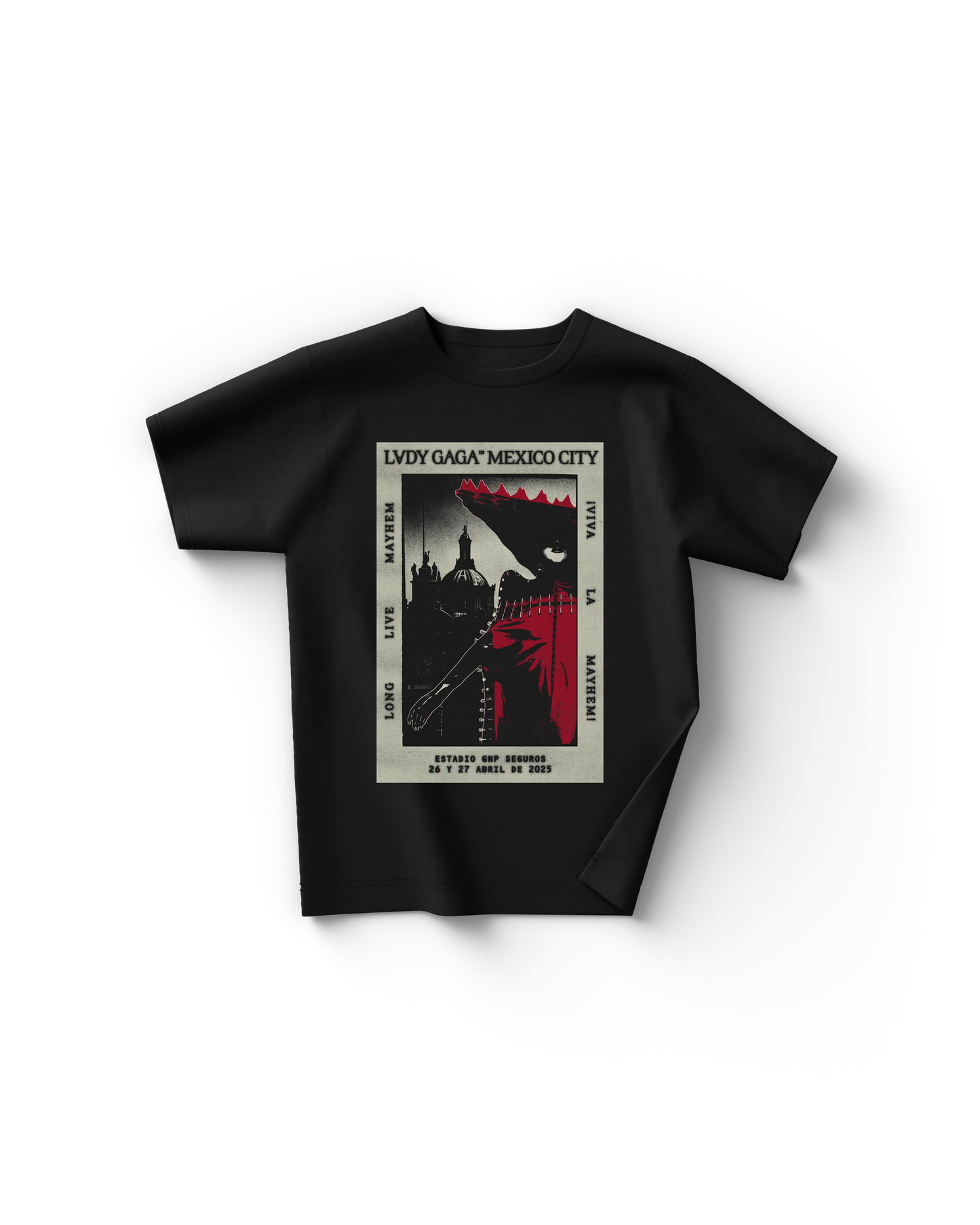 Black CDMX Poster T-Shirt – Lady Gaga Mexico City Tour Poster Graphic Tee