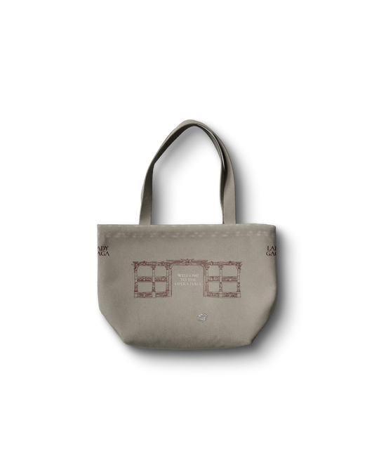 Tan Opera Haus Tote | Lady Gaga Signature Canvas Tote Bag