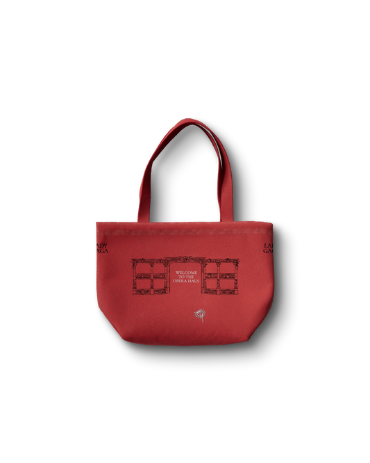 Red Opera Haus Tote | Lady Gaga Bold Canvas Tote Bag